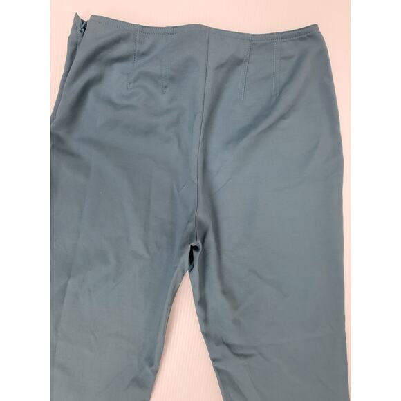St. John 2 Teal‎ Green Side Zipper Pull On Career Ankle Preppy Workwear Pants - Picture 6 of 13